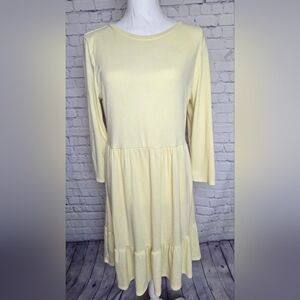Luxology Chic Long Sleeve Yellow Dress L